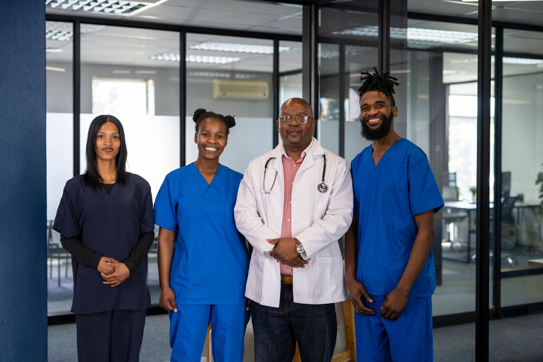 Medical team in a clinic representing healthcare administration
